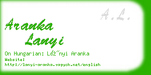 aranka lanyi business card